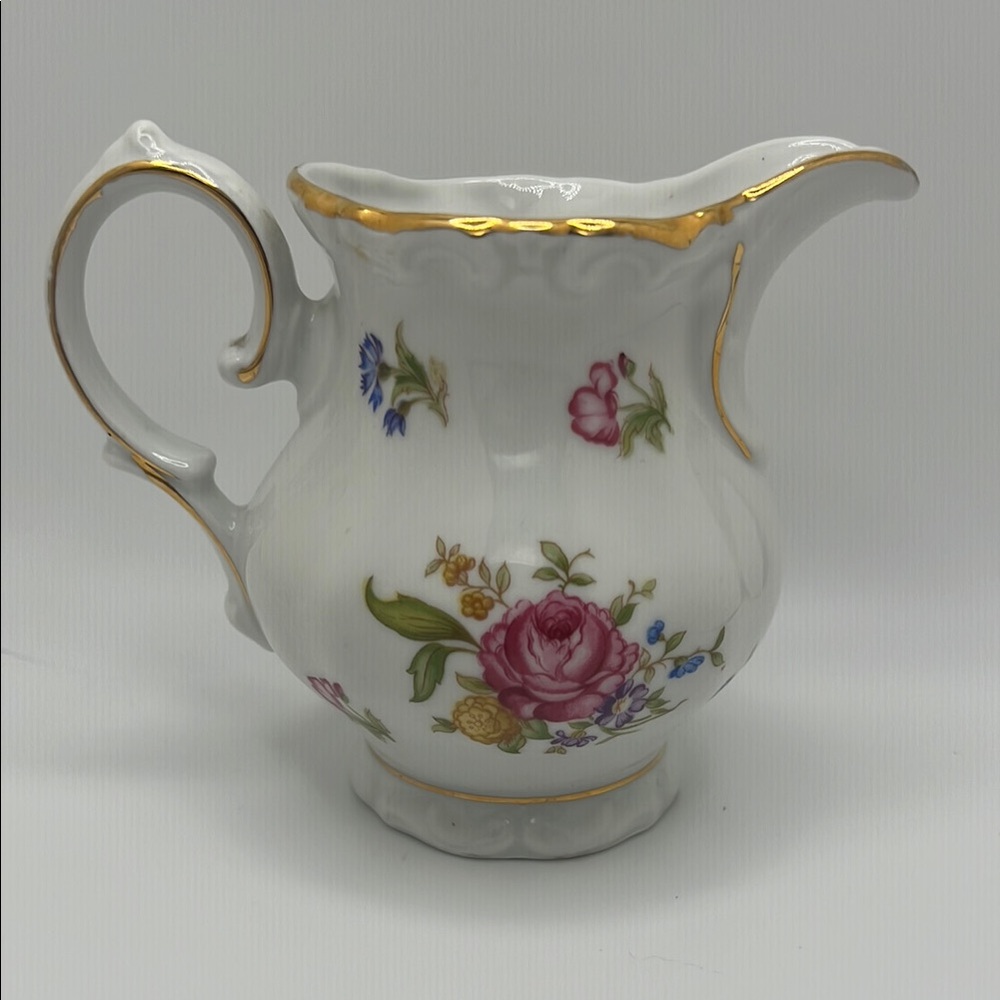 Vintage Creamer Winterling Bavaria Porcelain Floral Gold Accents - Picture 4 of 10